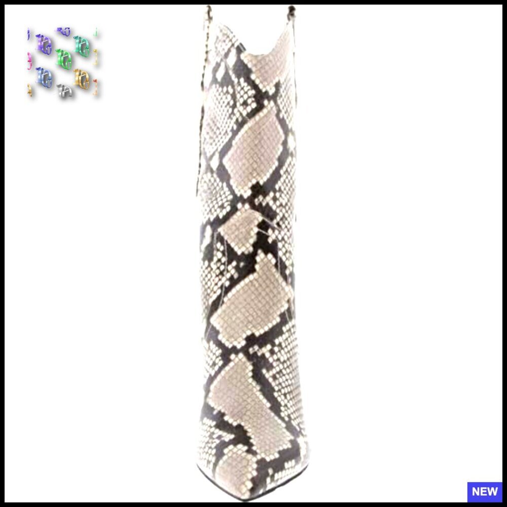 Snakeskin Western Stiletto Bootie Pull-On Ankle Boots Fashion Statement - Picture 3 of 3
